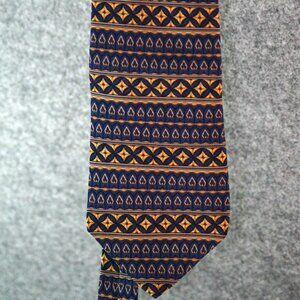 The Met Museum of Art Tie Blue Yellow Geometric Silk Print Men’s Fashion